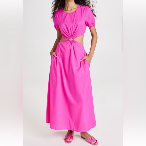 NEW Staud Calypso Cutout maxi Dress Bougainvillea Pink sz XL - Picture 2 of 10